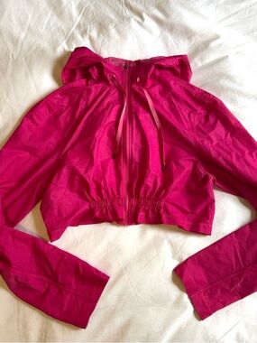 lululemon athletica Hot Pink Cropped Hooded Water Resistant Cropped Jacket